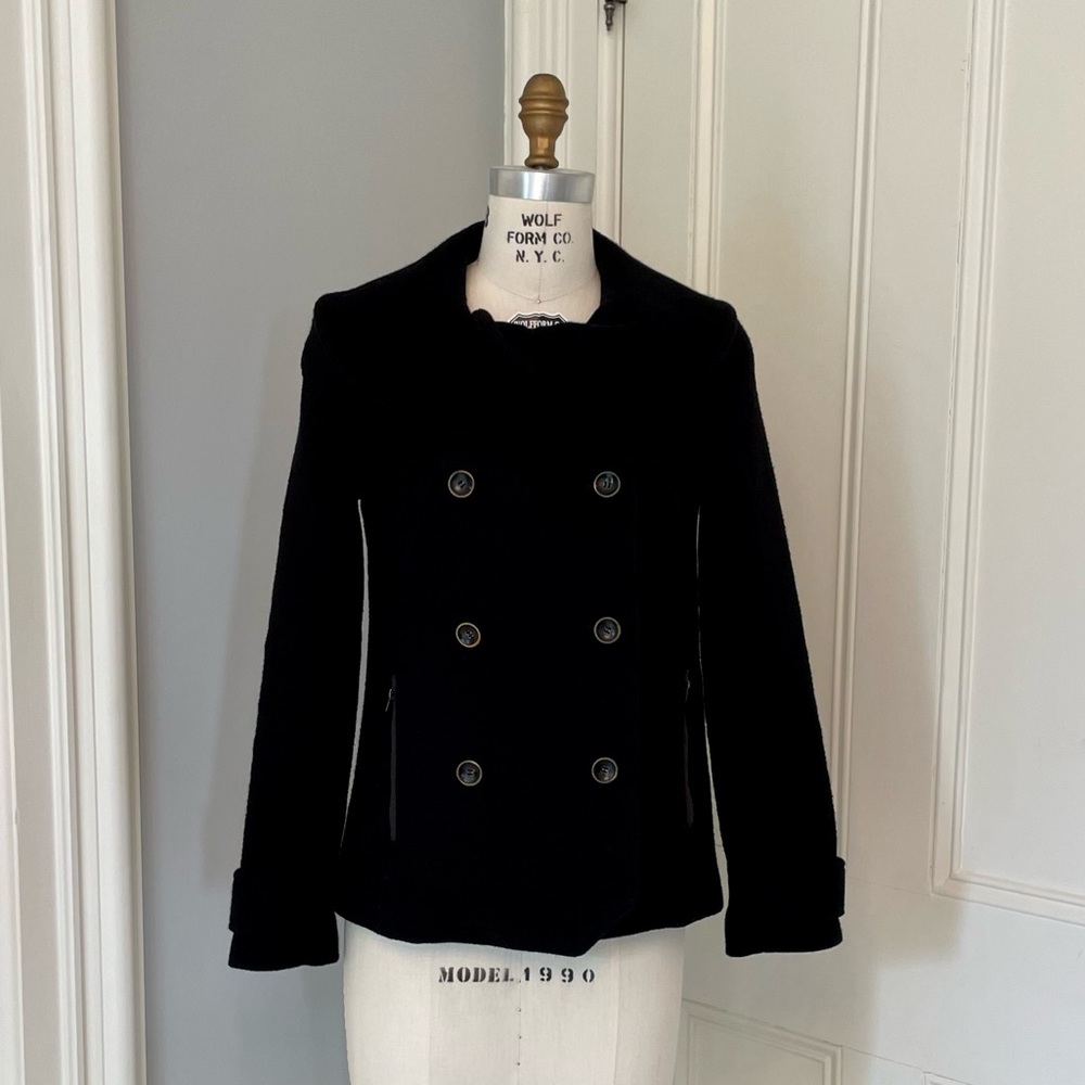 Rogan NYC black wool-blend peacoat XS